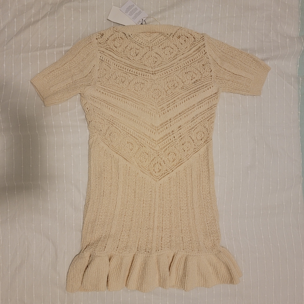 Mango Ruffled Open-work Dress Size 4 - Picture 6 of 6